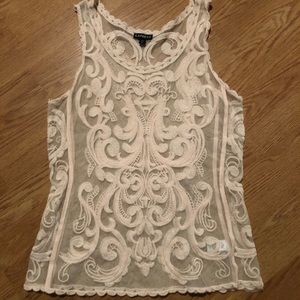 Express lace overlay tank